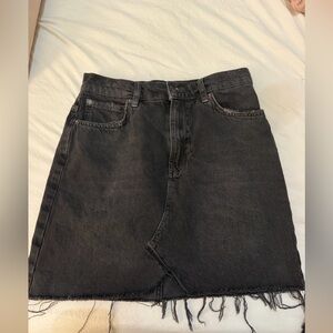 We The Free High Waisted Black Denim Mini Skirt Size 25